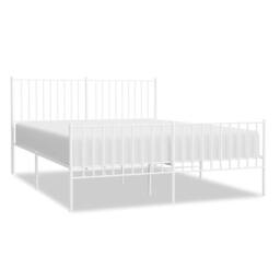 Berkfield Home Metal Bed Frame with Headboard & Footboard White 160x200 cm