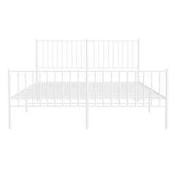 Berkfield Home Metal Bed Frame with Headboard & Footboard White 160x200 cm - thumbnail 5
