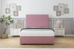 "Comfort Beds Denver Plush Divan Set No Drawers-26"" Headboard in Pink - Size: Double" - thumbnail 1