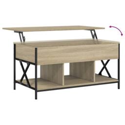 Berkfield Home Comfortable Coffee Table Sonoma Oak 100x55x50 cm Engineered Wood in Light Tan - Size: 100 x 55 x 50 cm - thumbnail 8