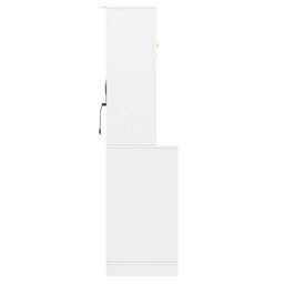 Rolipo White Farmhouse Sideboard Kitchen Cabinet with LED & Glass Doors - thumbnail 9