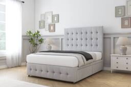 "Comfort Beds Winchester Naples Divan Base No Drawers - 26"" Headboard-Footboard in Silver - Size: Small Single" - thumbnail 2