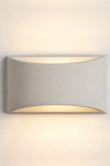 Harper Living White Concrete Art Deco Medium Plaster Indoor Wall Light