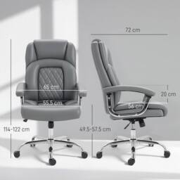 STILVORA Big & Tall Office Chair with Spring Cushion, Grey - thumbnail 3