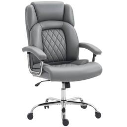 STILVORA Big & Tall Office Chair with Spring Cushion, Grey - thumbnail 4