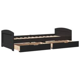 Berkfield Home Beautiful Day Bed with 2 Drawers without Mattress IRUN Black 90x200 cm - thumbnail 6