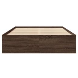 Berkfield Home Bed Frame without Mattress Brown Oak 120x190 cm Small Double Engineered Wood - thumbnail 5