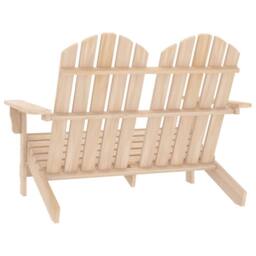 Berkfield Home 2-Seater Garden Adirondack Chair Solid Fir Wood in Brown - thumbnail 4
