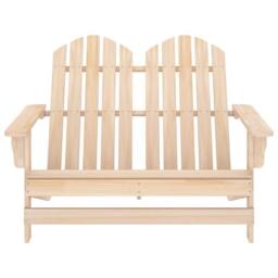 Berkfield Home 2-Seater Garden Adirondack Chair Solid Fir Wood in Brown - thumbnail 2