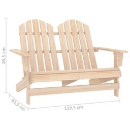 Berkfield Home 2-Seater Garden Adirondack Chair Solid Fir Wood in Brown - thumbnail 6