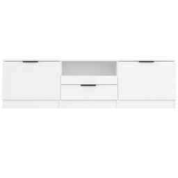 Berkfield Home TV Cabinet White 140x35x40 cm Engineered Wood - Size: 140 x 35 x 40 cm - thumbnail 4