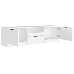 Berkfield Home TV Cabinet White 140x35x40 cm Engineered Wood - Size: 140 x 35 x 40 cm - thumbnail 5