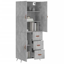 Berkfield Home Highboard Concrete Grey 69.5x34x180 cm Engineered Wood - thumbnail 3