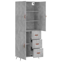 Berkfield Home Highboard Concrete Grey 69.5x34x180 cm Engineered Wood - thumbnail 4