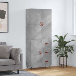 Berkfield Home Highboard Concrete Grey 69.5x34x180 cm Engineered Wood - thumbnail 1