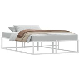 Berkfield Home Bed Frame without Mattress White 120x200 cm Metal - Size: Small Double - thumbnail 3