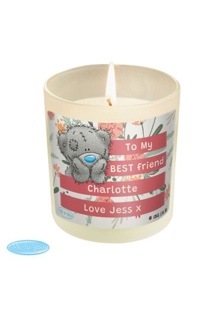 Personalised Memento Company Women's Personalised Me To You Floral Scented Jar Candle in Off-White - image 1