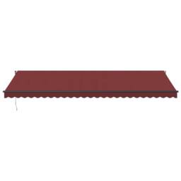 Berkfield Home Manual Retractable Awning with LEDs Burgundy 600x350 cm in Black - thumbnail 4