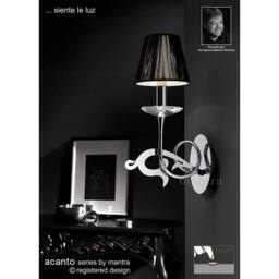 Netlighting Acanto Wall Lamp Switched 1 Light E14 Polished Chrome With Black Shade - thumbnail 2