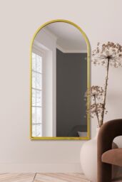 "MirrorOutlet Gold Framed Arched Leaner/Wall Mirror 55"" X 27.5"" (140CM X 70CM) - Size: 1 Pack" - thumbnail 1