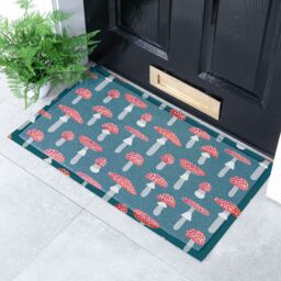 Artsy Mats Agaric Mushroom Pattern Doormat (70 x 40cm) in White - Size: 40 cm x 70 cm - thumbnail 1