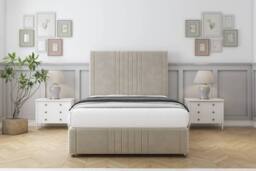"Sloomy Harrington Plush Divan Set 2 Drawers-26"" Headboard-Footboard in Cream - Size: Small Double" - thumbnail 2