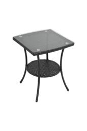 Living and Home 3-Piece PE Rattan Garden Furniture Bistro Set in Black - thumbnail 5