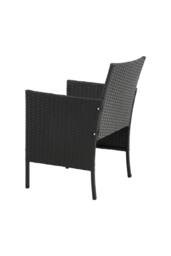 Living and Home 3-Piece PE Rattan Garden Furniture Bistro Set in Black - thumbnail 6