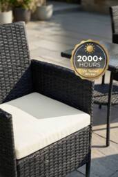 Living and Home 3-Piece PE Rattan Garden Furniture Bistro Set in Black - thumbnail 8