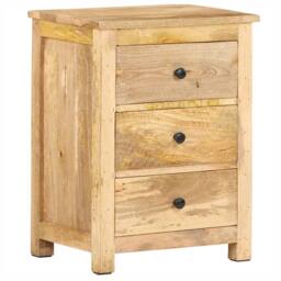 Berkfield Home Bedside Cabinet 45x35x60 cm Solid Mango Wood in Brown - Size: 45 x 35 x 60 cm - thumbnail 2