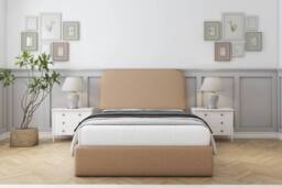 "Comfort Beds Diana Dumfries Bed Frame - 45"" Upholstered Headboard in Light Brown - Size: Single" - thumbnail 2
