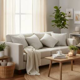 Luxury Living Set of 4 Silver Chenille Filled Cushions 45cm - Size: 45 cm x 45 cm