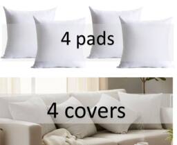 Luxury Living Set of 4 Silver Chenille Filled Cushions 45cm - Size: 45 cm x 45 cm - thumbnail 5