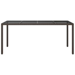 Berkfield Home Garden Dining Table Brown 190x90x75 cm Poly Rattan - Size: 190 x 90 x 75 cm - thumbnail 3