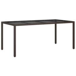 Berkfield Home Garden Dining Table Brown 190x90x75 cm Poly Rattan - Size: 190 x 90 x 75 cm - thumbnail 2
