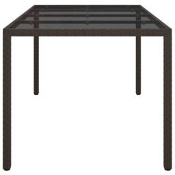 Berkfield Home Garden Dining Table Brown 190x90x75 cm Poly Rattan - Size: 190 x 90 x 75 cm - thumbnail 4