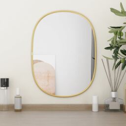 Berkfield Home Wall Mirror Gold 40x30 cm - thumbnail 1