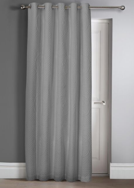 Velosso Belfort Single Panel Door Curtain in Grey - Size: 117 cm width x 214 cm drop
