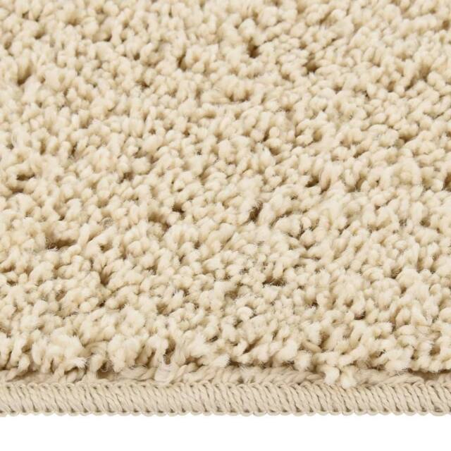 Berkfield Home Shaggy Rug Cream 160x230 cm Anti Slip in Beige - Size: 100 cm diameter - image 1