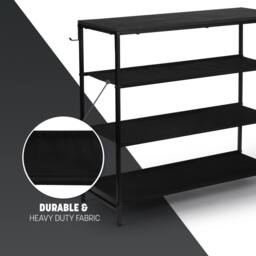 Keplin 4 Tier Shoe Rack with Shelf - Wood Design, Easy Assembly (75x30x71cm) in Black - Size: 75 x 30 x 71 cm - thumbnail 7