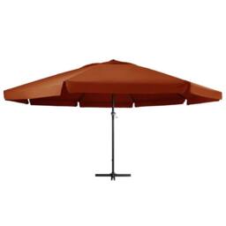 Berkfield Home Garden Parasol with Aluminium Pole 600 cm Terracotta in Brown - thumbnail 2