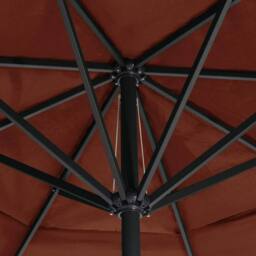 Berkfield Home Garden Parasol with Aluminium Pole 600 cm Terracotta in Brown - thumbnail 5