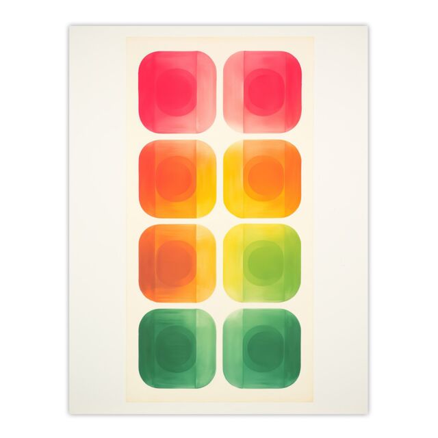 "Artery8 Wall Art Print Mixed Signals Traffic Lights Abstract Geometric Minimalist Poster - Size: W12"" x H16""" - image 1