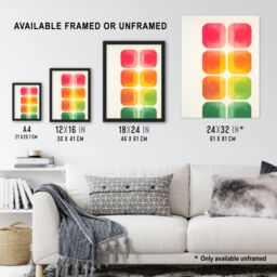 "Artery8 Wall Art Print Mixed Signals Traffic Lights Abstract Geometric Minimalist Poster - Size: W12"" x H16""" - thumbnail 3