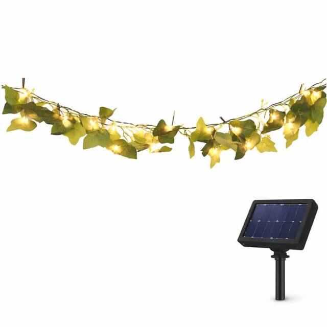 Gardenwize 2m Outdoor Solar Ivy Garland String Lights in Green - image 1