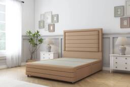 "Comfort Beds Anna Dumfries Divan Base 2 Drawers - 26"" Headboard-Footboard in Light Brown - Size: Super King" - thumbnail 2