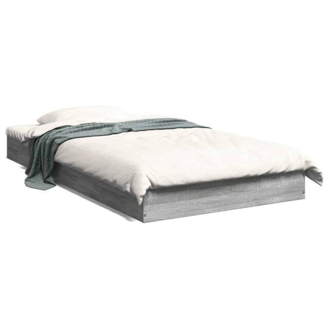 Berkfield Home Bed Frame without Mattress Grey Sonoma 100x200 cm Engineered Wood - image 1