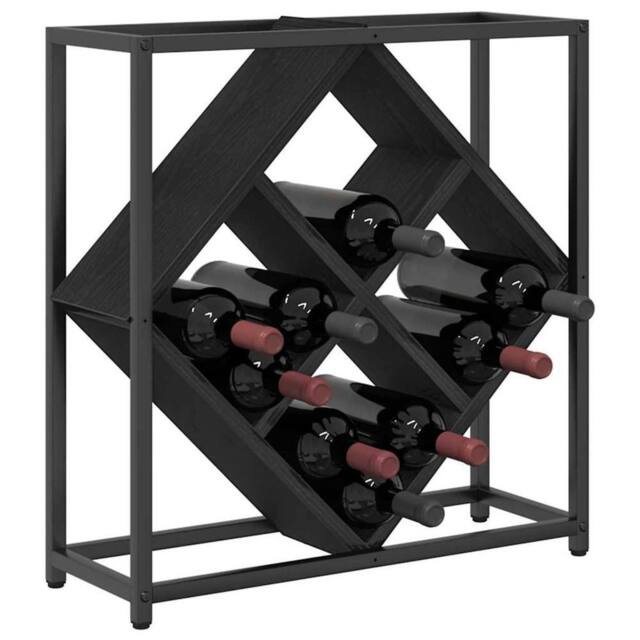 Berkfield Home Modern Wine Rack Black Oak 51x18x52, 5 cm Engineered Wood - image 1