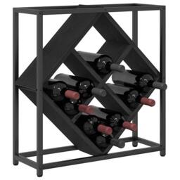 Berkfield Home Modern Wine Rack Black Oak 51x18x52, 5 cm Engineered Wood