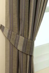 Homescapes Modern Stripe Jacquard Curtain Tie Back Pair in Grey